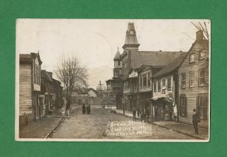 Piedmont,  Wv,  Rppc View Of Green St North,  Buildings And Detail,  People,  1909 Vf