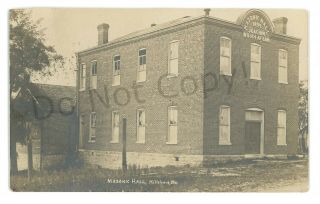 Rppc Freemasonry Masonic Hall Hillsboro Mo Missouri Real Photo Postcard