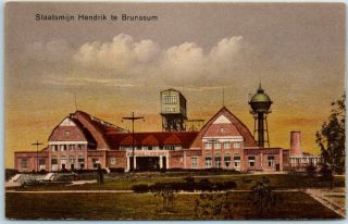 Brunssum Netherlands Holland Postcard " Staatsmijn Hendrik " Coal Mine Mining