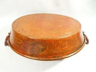 Large Antique Hammered COPPER JAM PAN Handled Pot Bowl Cauldron 4