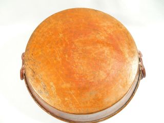 Large Antique Hammered COPPER JAM PAN Handled Pot Bowl Cauldron 5