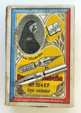 Brause & Co. ,  Iserlohn Nib Box,  " Regina Elisabetha ",  Nickel - Steel,  No.  154ef