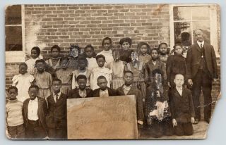 Glasgow Mo Public School Black Americana Racist Back Rppc C1910 Cu Williams