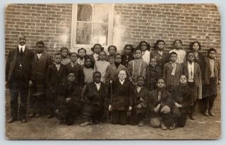 Glasgow Mo Male Teacher Public School Black Americana Pupils Mulatto? Rppc C1910