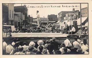 Sioux Rapids Ia Carnival Tight Rope Walker Storefronts 1911 Rppc