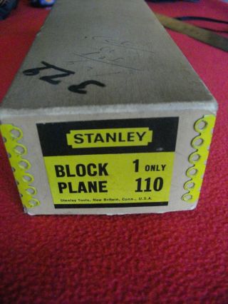 Vintage Stanley 110 Block Plane No.  X227 7 " Brass Slide Box
