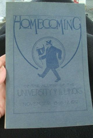 1912 University Of Illinois 3rd Annual Homecoming Book Football Coaches Players