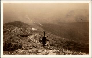 1929 Peppersass Mt.  Washington Cog Railway Nh Train Real Photo Rppc Postcard