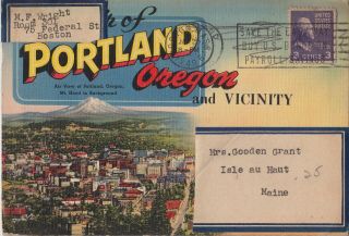 Portland Oregon Foldout Photos/postcards 1949 Linen Photo Postcard 1940’s Folder