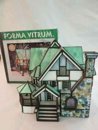 Forma Vitrum " Brookview Bed & Breakfast " Stained Glass House Bill Job 736 Mib