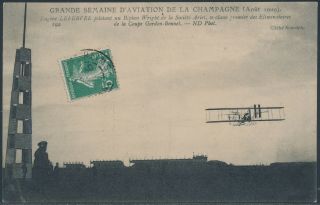 French Pioneer Aviation Postcard 1909 Biplane Wright Brothers Bs2488