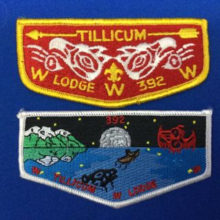 Boy Scout Oa Tillicum Lodge 392 S7 & Hs1 2 Order Of The Arrow Flap Patches Www