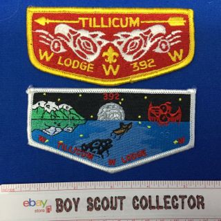 Boy Scout OA Tillicum Lodge 392 S7 & HS1 2 Order Of The Arrow Flap Patches WWW 3