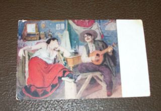 The Native Song Painting By Jose Malhoa Color Post Card Panama Pacific Expo 1915