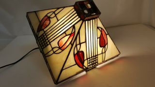 Dale Tiffany Vintage Stained Glass Lampshade Small Mission Arts Crafts Signed