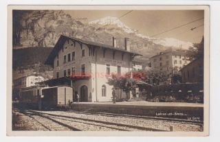 Switzerland Loeche - Les - Bains La Gare Railway Station Bahnhof Real Photo Pc - 27