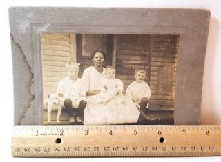 Black woman,  white children; nanny? mammy? cabinet card photo; African American 2