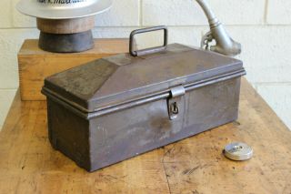 Vintage Industrial Heavy Duty Steel Parts Auto Tool Box Cabinet Green 1930s