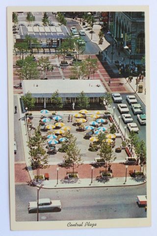 31c Postcard Central Plaza,  Canton,  Ohio