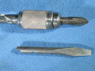 Vintage STANLEY Handyman Yankee No.  133H Push Screwdriver w/ 2 Tips USA Tool 5