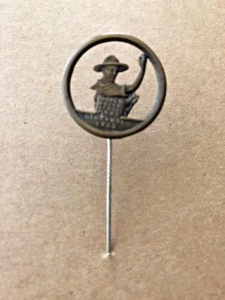 1935 World Scout Moot,  Stockholm Sweden,  Participant Stick Bronze Pin Badge