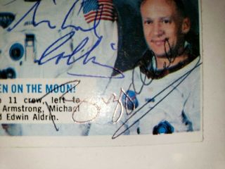 Man On The Moon Autographed Neil Armstrong,  Michael Collins,  & Buzz Aldrin Card 4