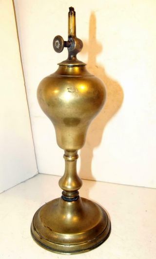 Antique Brass Gardon Macon Whale Oil Lamp W/wick Made In France Mid 1800s