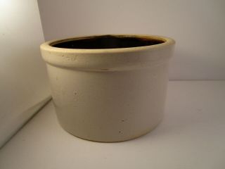Vintage Unmarked Beige Tan Crock Pottery Planter Flower Pot