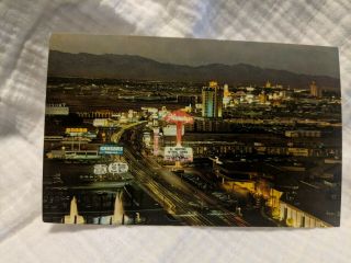 Vintage Las Vegas,  Nevada Postcard,  The Strip,  Flamingo,  Caesar 