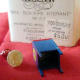 Department 56 Dept Heritage Village - RARE - BLUE Mail Box and Fire Hydrant 55174 4