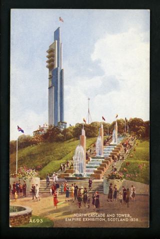 Exposition Postcard 1938 Glasgow Empire Exhibition,  Scotland The Tower A693