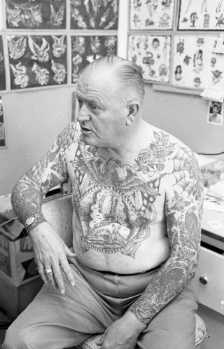 1960s Nieh Negative,  Tattoo Artist,  Shirtless,  Lee Roy Minugh,  The Pike,  N304123