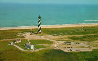 Vtg Cape Hatteras Lighthouse Diamond Shoals North Carolina Nc Postcard