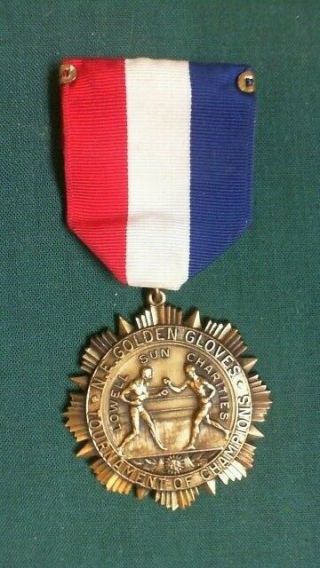 Vintage Lowell Ma Golden Gloves Boxing Medal Lowell Sun Tournament R75t1