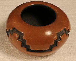Red Santa Clara Pueblo Pottery Vase W/ Black Carving Signed Cg B11 Great Cond.