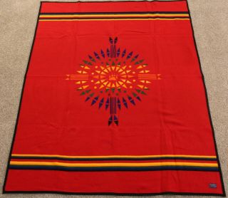 Pendleton Beaver State Wool Spirit Bear Claw Aztec Reversible Blanket 81x65