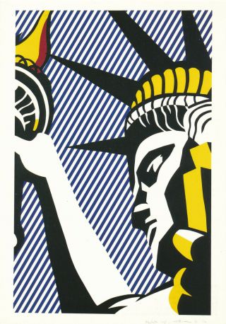 Roy Lichtenstein - I Love Liberty 1982 Vintage Art Postcard 1985 Switzerland