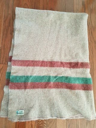Vintage Kenwood Mills Pure Wool Blanket Made In Canada Arnprior,  Ont.  54 " ×68 "