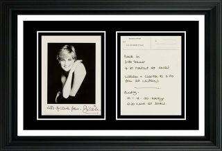 Princess Diana Signed Note And 11x17 Auto Display You Frame It L@@k