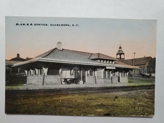 Vintage Postcard Dannemora York Ny Railroad Station