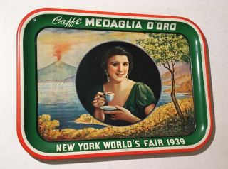 1939 York World’s Fair Collectible Medaglia D’oro Coffee Tray Historical