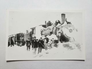 Vintage Rppc Postcard Millerton York Snowed In Locomotive Train