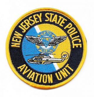 Police Patch Jersey State Aviation Unit Airport Helicopter Wings Patrol Sky