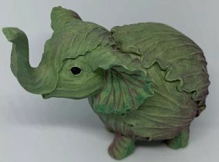 Enesco Home Grown Green Purple Cabbage Elephant Figurine