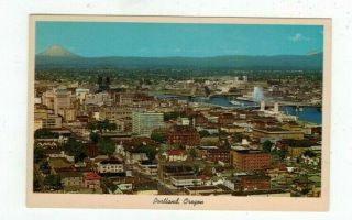 Or Portland Oregon Vintage Post Card Aerial View Of Town