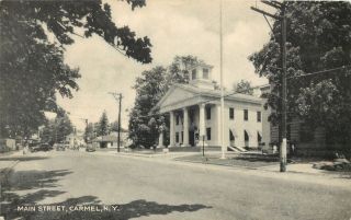 A View Of The Court House & Main Street,  Carmel,  York Ny 1912