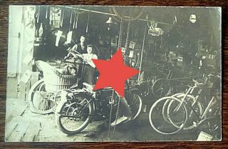 6 Rampton End Willingham Cambridgeshire Real Photo Postcard Bicycle Repair Shop