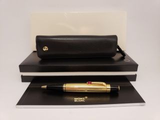 Montblanc Boheme Rouge Red Stone Gold Plated Ballpoint Pen W/ Leather Pouch