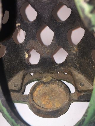 Vintage Cast Iron Green Heavy OWL Candle Holder Hanging Lantern 6