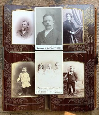 1890 Cabinet Card 62 Photos Lebkicher Family Photo Album Mt Carroll Illinois